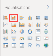 Capture d’écran du volet Visualisations avec l’option Histogramme empilé mise en évidence.