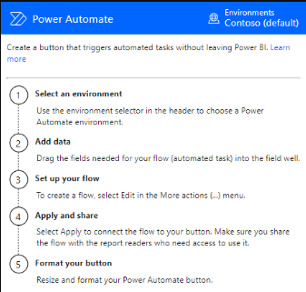 Capture d’écran montrant le bouton Flux redimensionné et repositionné sur le rapport.