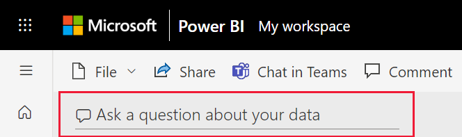 Capture d’écran mettant en évidence la zone Q&A Power BI.