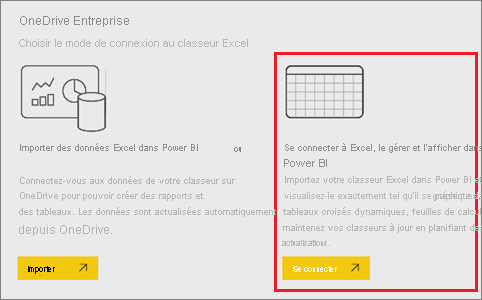 Capture d’écran de Mon espace de travail avec les options Charger et OneDrive Entreprise mises en évidence.