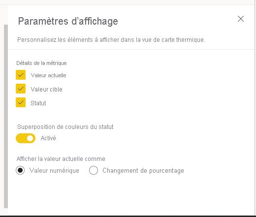 A screenshot of heatmap view display settings.