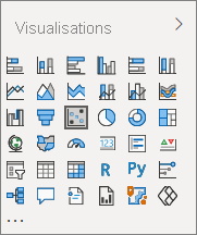 Capture d’écran des visualisations dans le volet Visualisations.