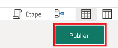 Capture d’écran du bouton Publier dans Power Query Online.