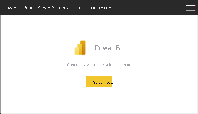 Capture d’écran montrant la connexion au service Power BI.