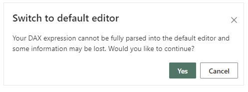 Capture d’écran de la boîte de dialogue confirmant que vous souhaitez basculer vers l’éditeur par défaut.