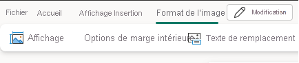 Capture d’écran des options de format d’image.