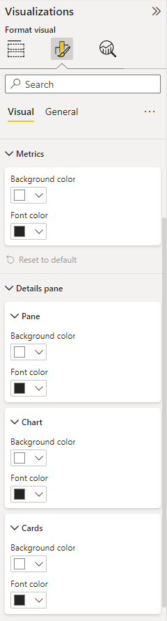 Screenshot showing other scorecard formatting options.