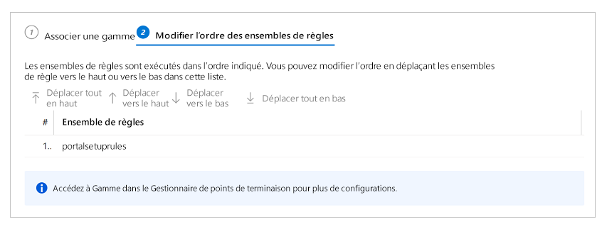 Modifier l’ordre des ensembles de règles.