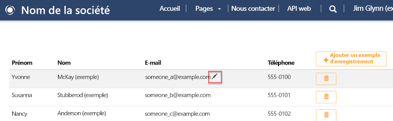 Modifier l’e-mail