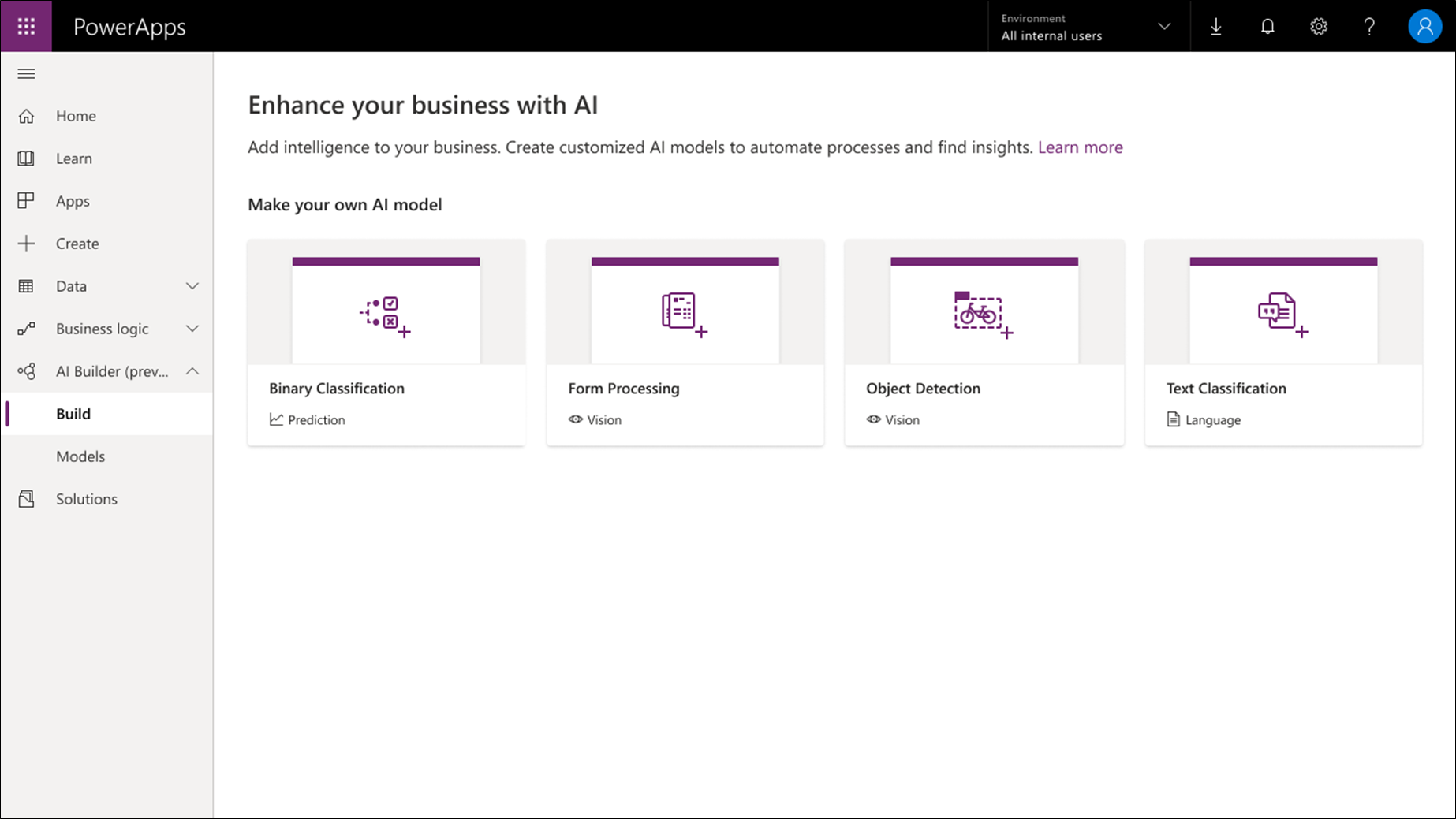 AI Builder dans Power Apps