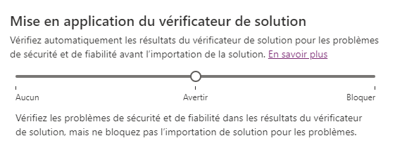 Capture d’écran de l’option Paramètres du vérificateur de solutions.