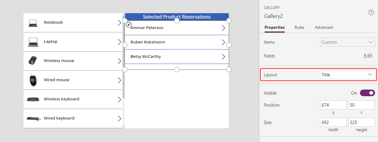 Configurer la disposition de Gallery2.