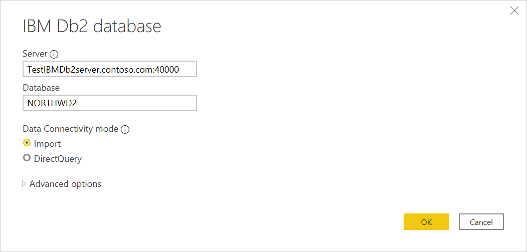 Enter IBM Db2 database connection.