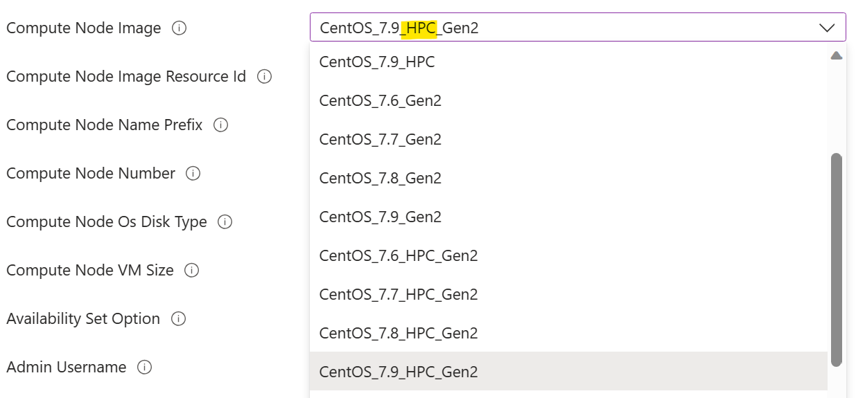 sélectionner une image de nœud HPC