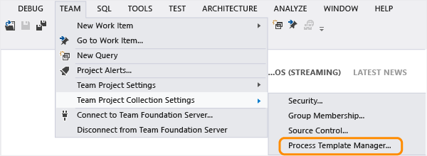 Open Process Template Manager