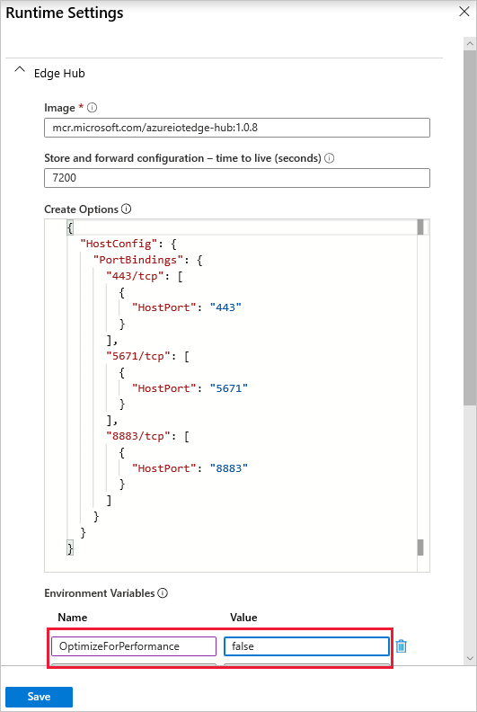 OptimizeForPerformance défini sur false