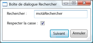 Boîte de dialogue Rechercher