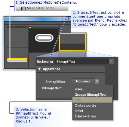 Comment estomper le contenu d'un bouton