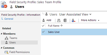 Profil de sécurité de champ dans Dynamics CRM