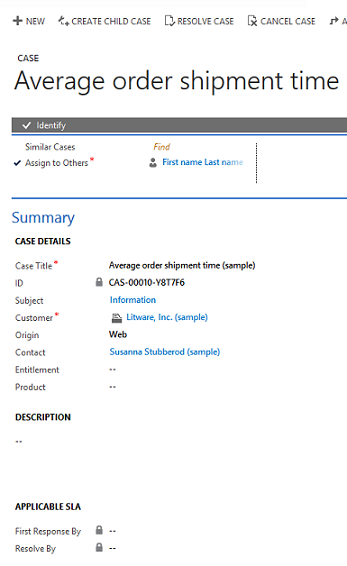 Afficher les informations sur le contrat SLA standard dans Dynamics CRM