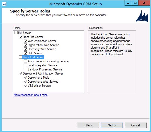 Rôles serveur frontal dans Dynamics CRM