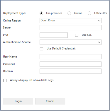 Contrôle commun de connexion des outils XRM