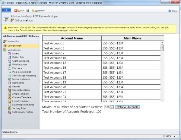 Exemple d'interface utilisateur