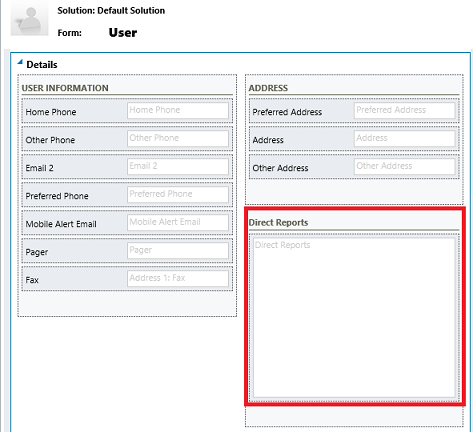 Enter Direct Reports in the User form