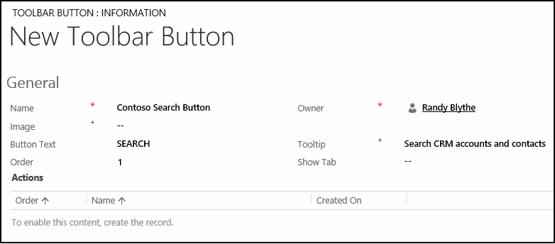 Créer le bouton de la barre d'outils Recherche