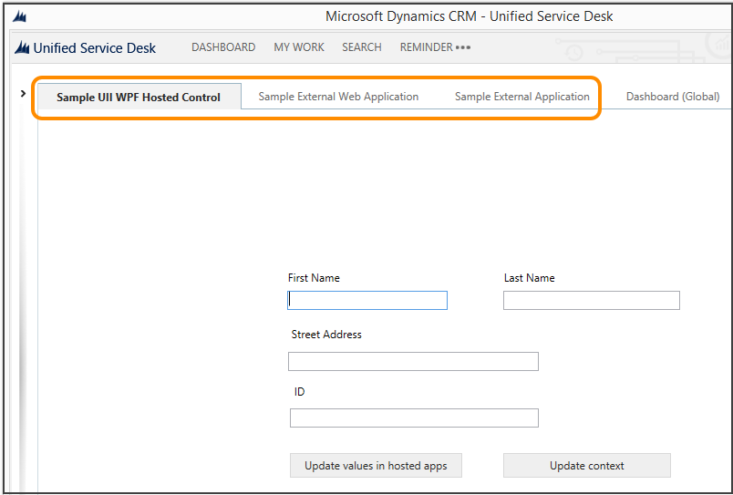 Exemple de contrôle hébergé UII WPF disponible