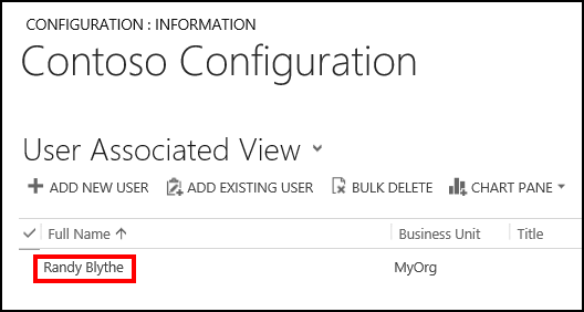 Utilisateur ajouté à la configuration