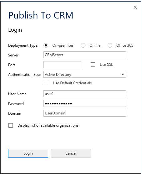 Boîte de dialogue Publier dans Dynamics 365