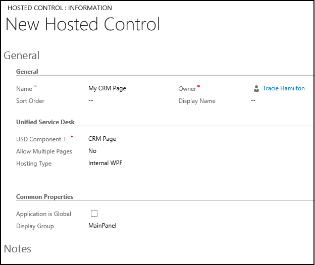 Contrôle hébergé Page Dynamics 365