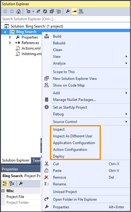 Utiliser le menu contextuel pour configurer