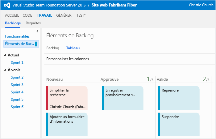 Afficher le tableau Kanban