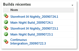 WebPart Builds récentes