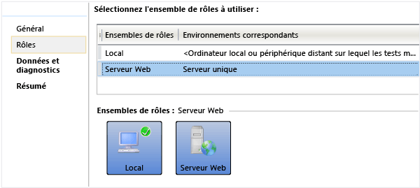 Sous l'onglet Rôles, choisir l'environnement lab.