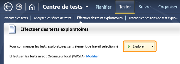 Démarrage des tests exploratoires