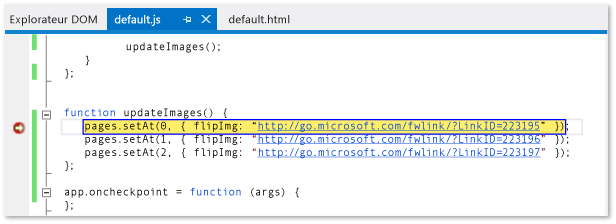 Utilisation du mode arrêt avec la console JavaScript