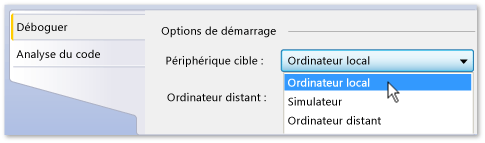 Page de propriétés du projet C# et Visual Basic