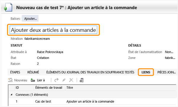 Cliquez avec le bouton droit sur un cas de test et choisissez Créer une copie