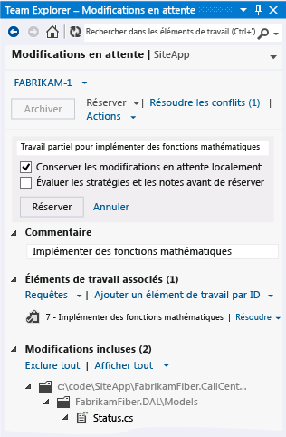 Réservation de certaines modifications