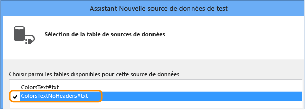 Sélectionner le fichier texte