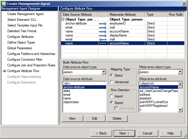 Configure Attribute Flow