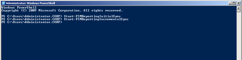 Start-FIMReportingIncrementalSync