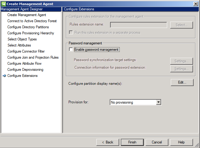 Configure extensions