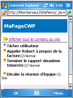 Adaptateur mobile de tâches utilisateur en mode étendu