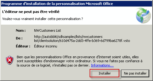 Avertissement Impossible de vérifier l’éditeur