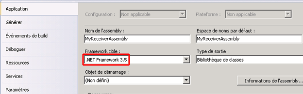 Ciblage de .NET Framework 3.5