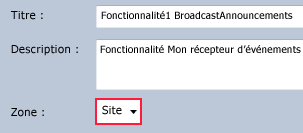 Définition de l’étendue de la fonctionnalité